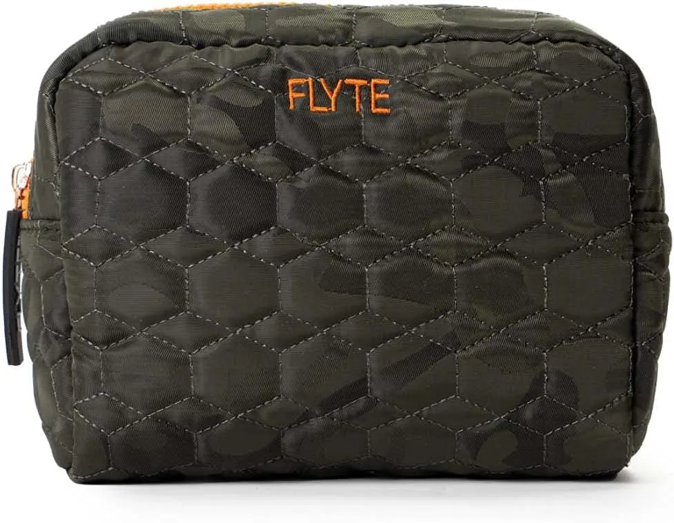 FLYTE Valentina Bag | Travel Quilted Cosmetic Bag | Camo