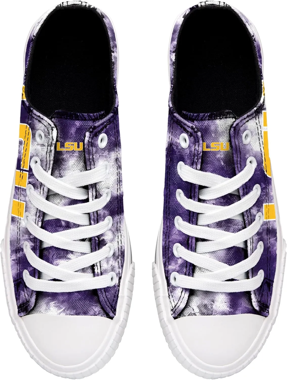 FOCO Women's NCAA College Team Logo Fashion Low Top Canvas Sneakers Shoes