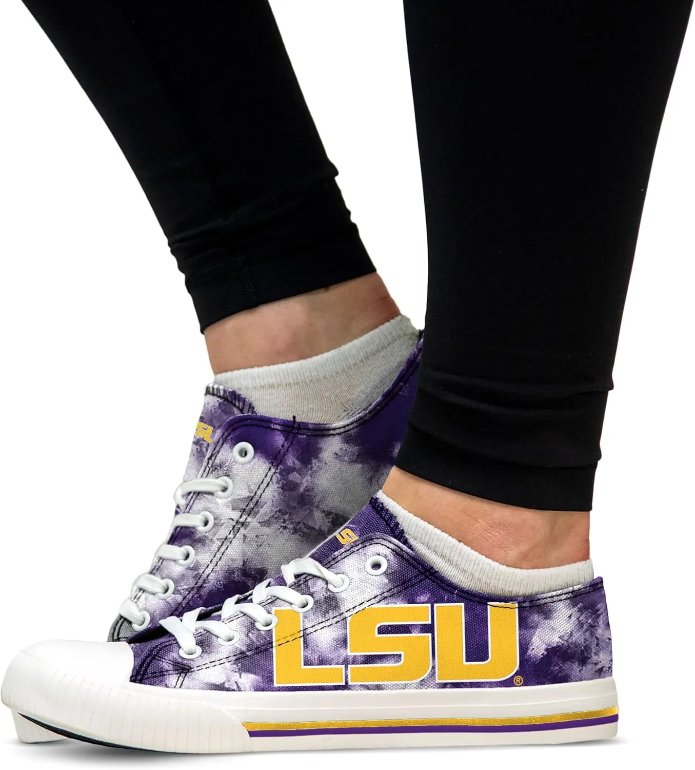 FOCO Women's NCAA College Team Logo Fashion Low Top Canvas Sneakers Shoes