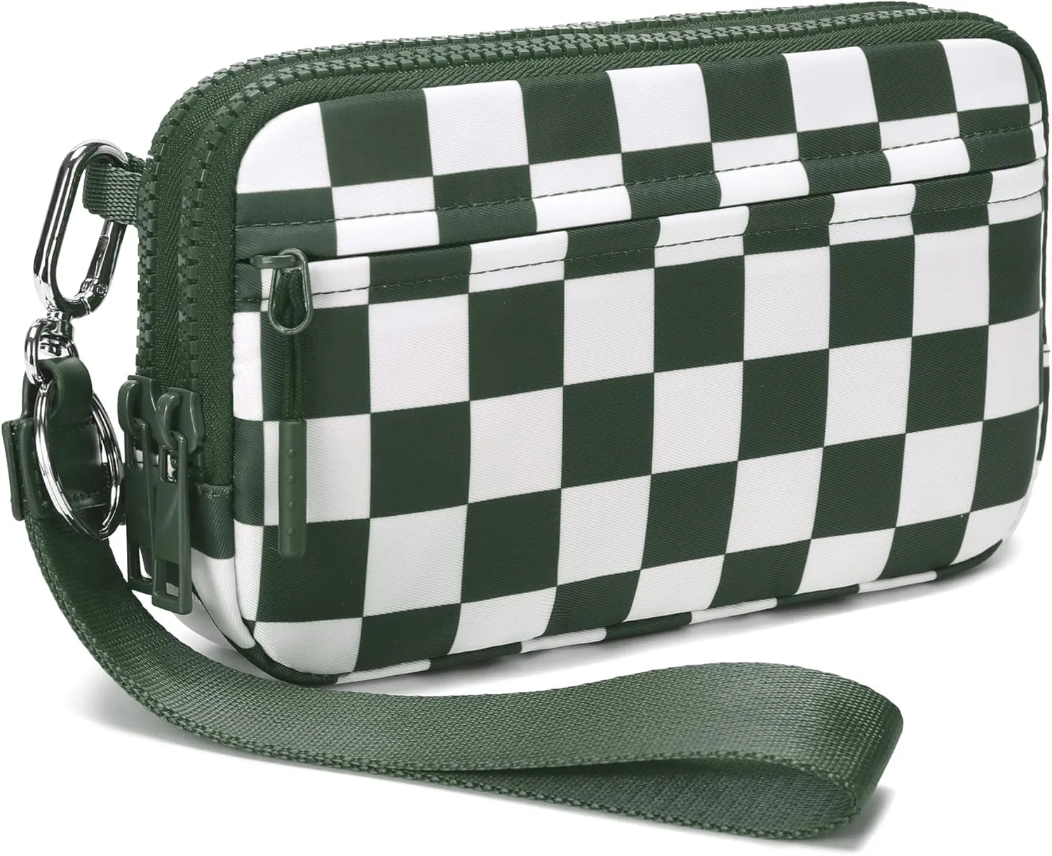 FODOKO Wristlet wallets for women Nylon Quilted Wallet with 4 Zippers,Travel Credit Card,Holder Cell Phone Organizer,coin purse