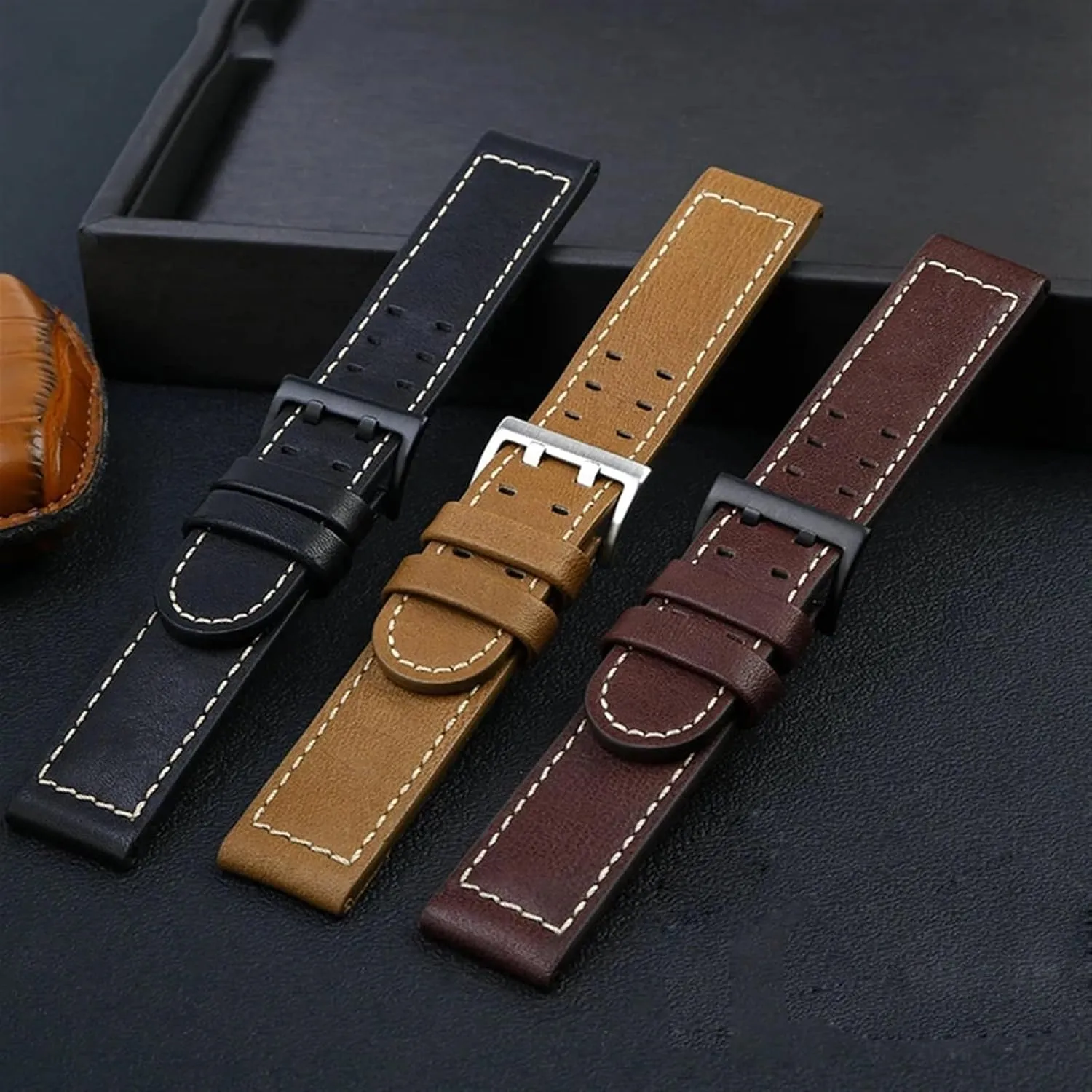 For Hamilton Khaki aviation Watch H77616533 H70615733 Watch Strap Genuine Leather jazz field Men WatchBand 20 22 Military Style