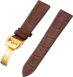 for IWC Bertofino Pilot Mark 20mm 22mm Watchband Alligator Genuine Leather Silicone Rubber Sole Watch Strap (Color : 25-12mm, Size : 20mm)