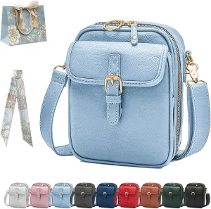 Forcipower Crossbody Leather Bag, Urvashi Crossbody Leather Bag with built in wallet, Vintage Messenger Bag