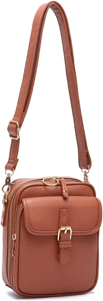 Forcipower Crossbody Leather Bag,Anti-theft Forcipower07 Purse with RFID,Large Capacity Cross Body Bags for Women