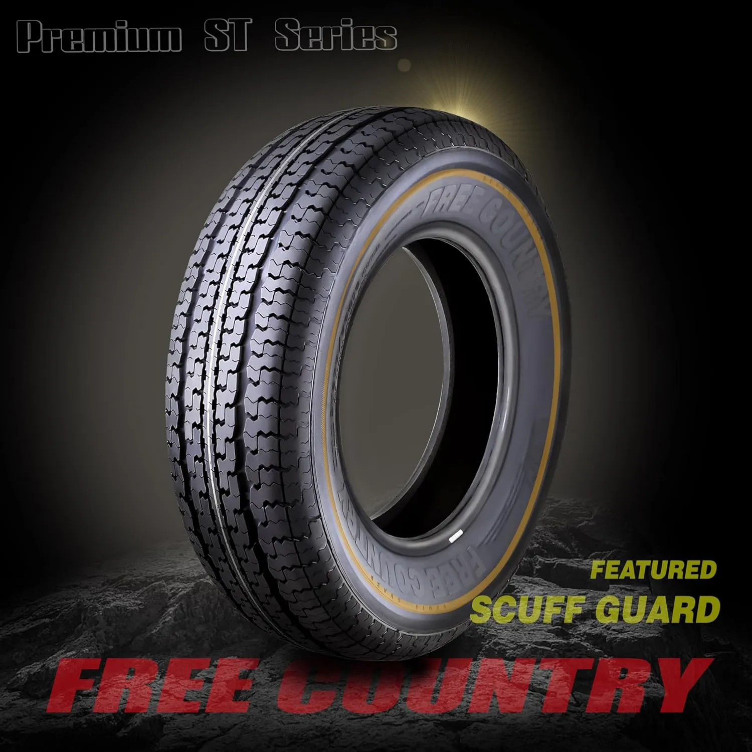Free Country Trailer Tire Wheel Assembly ST205/75R15 8-Ply D 107M 5 Lug on 4.5" PCD Black Mod Wheel, SET 2