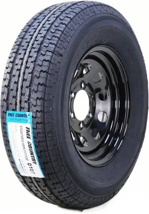 Free Country Trailer Tire Wheel Assembly ST225/75R15 10-Ply E 117M 6 Lug on 5.5" PCD Black Mod Rim