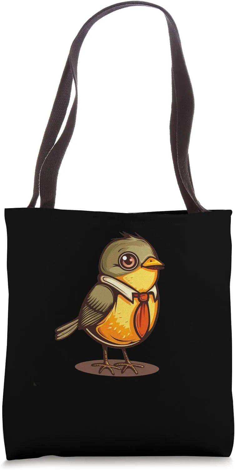 Funny bureau Bird with Tie for funny Birds Costume Lovers Tote Bag