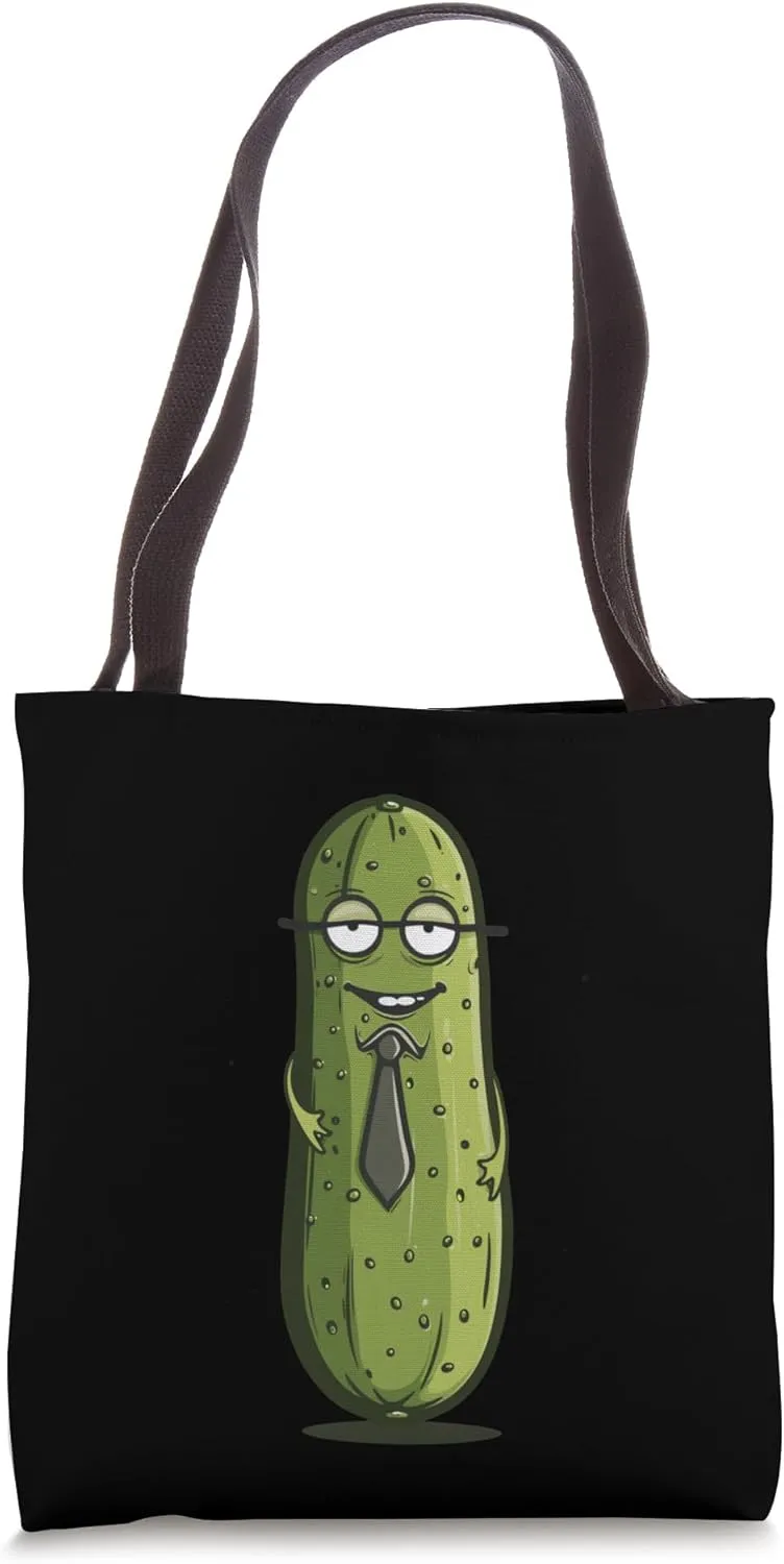 Funny Office Pickle with Tie for bureau Job Lovers Tote Bag