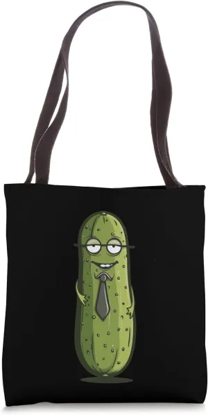 Funny Office Pickle with Tie for bureau Job Lovers Tote Bag