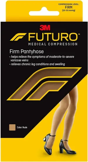 Futuro Restoring Pantyhose for Women, Firm Compression, Brief Cut, Large, Nude