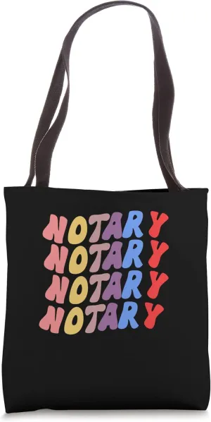Fuuny Notary Retro Groovy Colorful Legal Justice legitimate Tote Bag