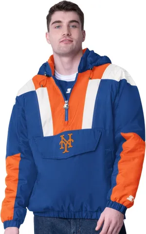 G-III Sports MLB Men's StarterFit Charger Half Zip Nylon Crinkle Jacket