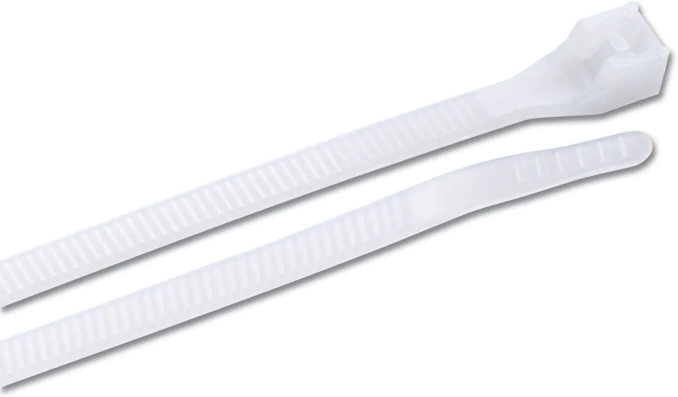 Gardner Bender 46-315M DoubleLock Cable Tie, 14 inch, 75 lb, Electrical Wire and Cord Management, Nylon Zip Tie, 1000 Pk, Natural White