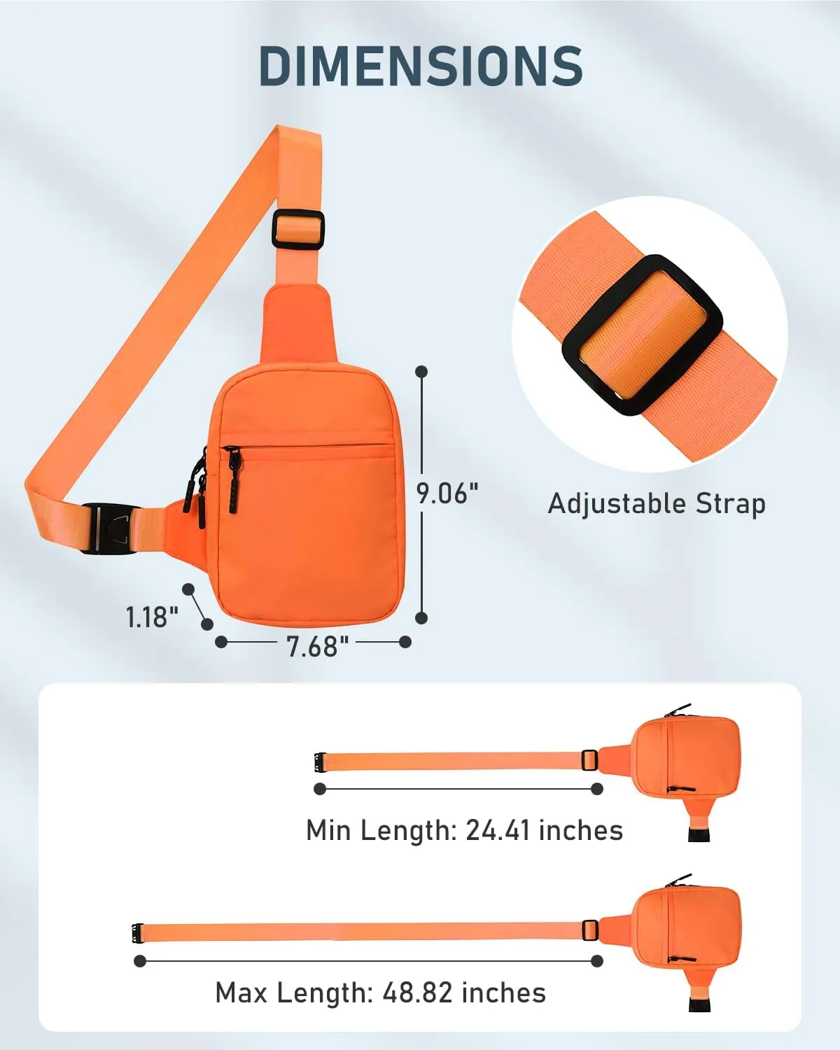 GEEAD Small Sling Bag for Women and Men Mini Crossbody Phone Chest Bag Waterproof Nylon Shoulder Bag Gym Travel
