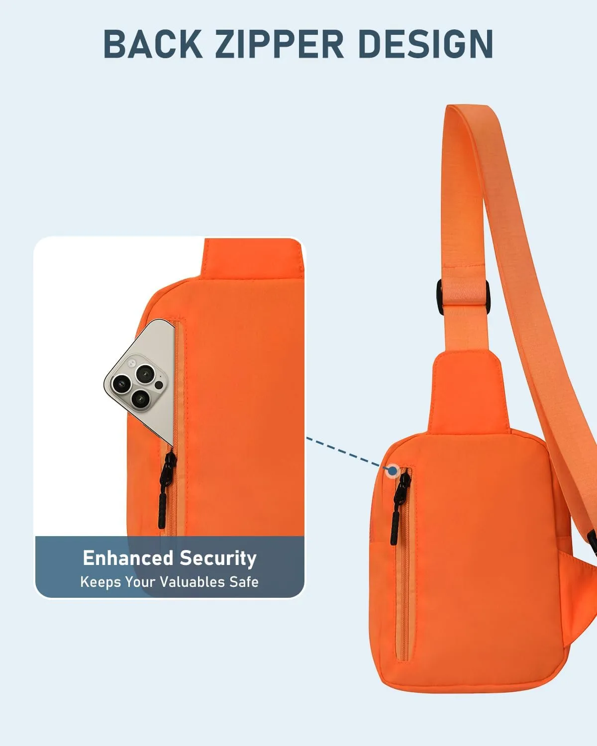GEEAD Small Sling Bag for Women and Men Mini Crossbody Phone Chest Bag Waterproof Nylon Shoulder Bag Gym Travel