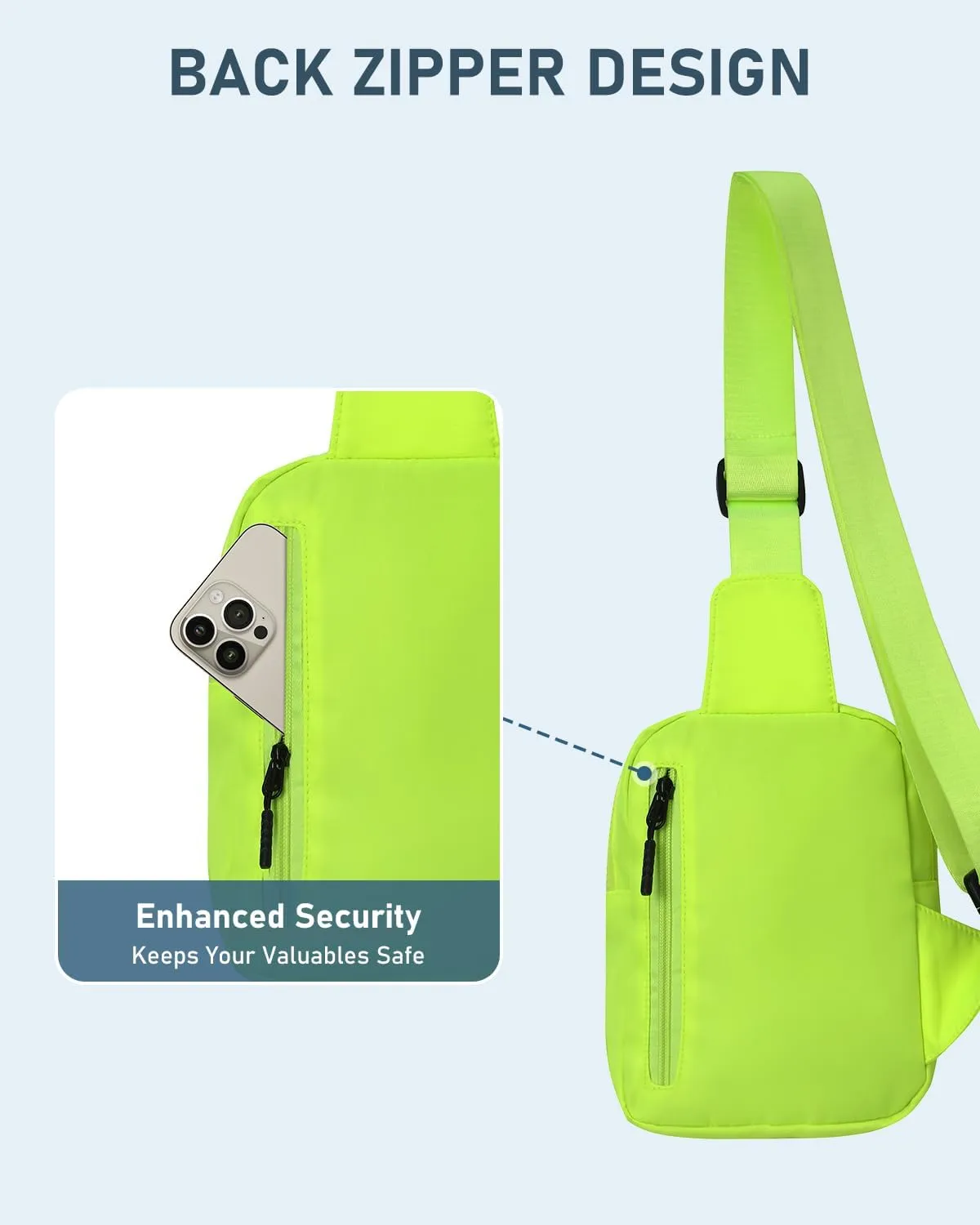 GEEAD Small Sling Bag for Women and Men Mini Crossbody Phone Chest Bag Waterproof Nylon Shoulder Bag Gym Travel