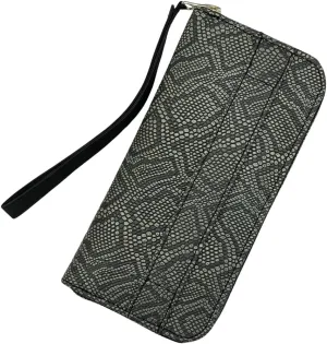 Genuine Cowhide Leather Wristlet Clutch Purse for Women, Snake Texture Evening Bag, Premium Ladies Wallet & Cellphone Bag For Everyday Use - Strap With Zipper