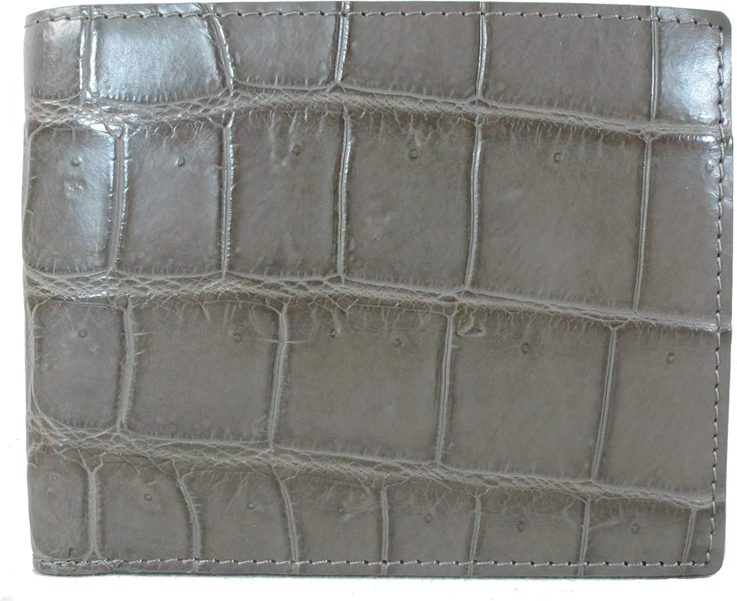 Genuine Crocodile Alligator Belly Skin Leather Soft & Slim Bifold Wallet Luxury ([B1] - 6 Card Slots   2 ID Windows   2 Compartments for Bills, Tarpaulin Grey)