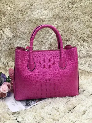 Genuine Crocodile Skin Women Skyblue Colorful Totes Female Handbag Exotic Alligator Leather Lady Single Cross Shoulder Bag