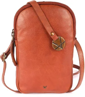 Genuine Italian Leather Small Leather Crossbody Bags For Women Cell Phone Purse, Trendy Casual Detachable Strap