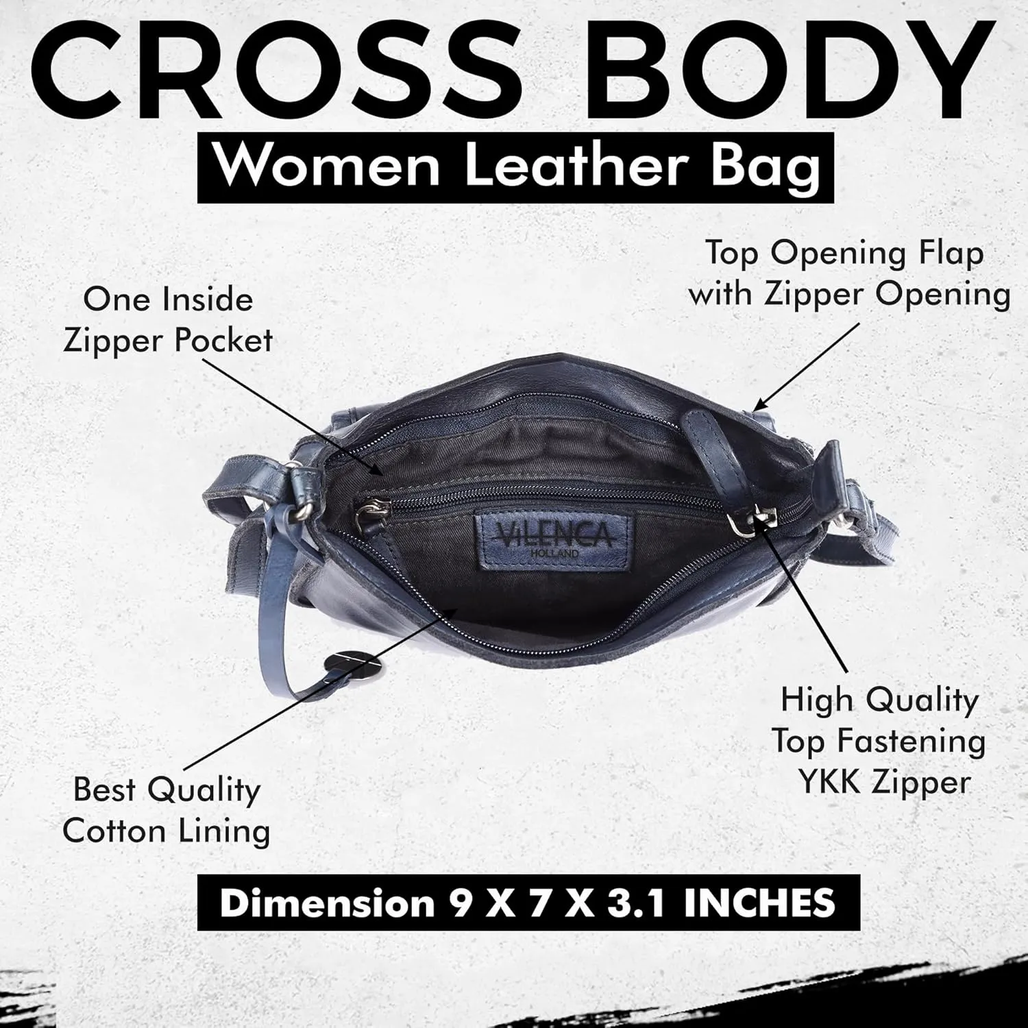 Genuine Leather Crossbody Sling Bag for Women, Purse for Women Trendy Casual Office Bag with Adjustable Strap