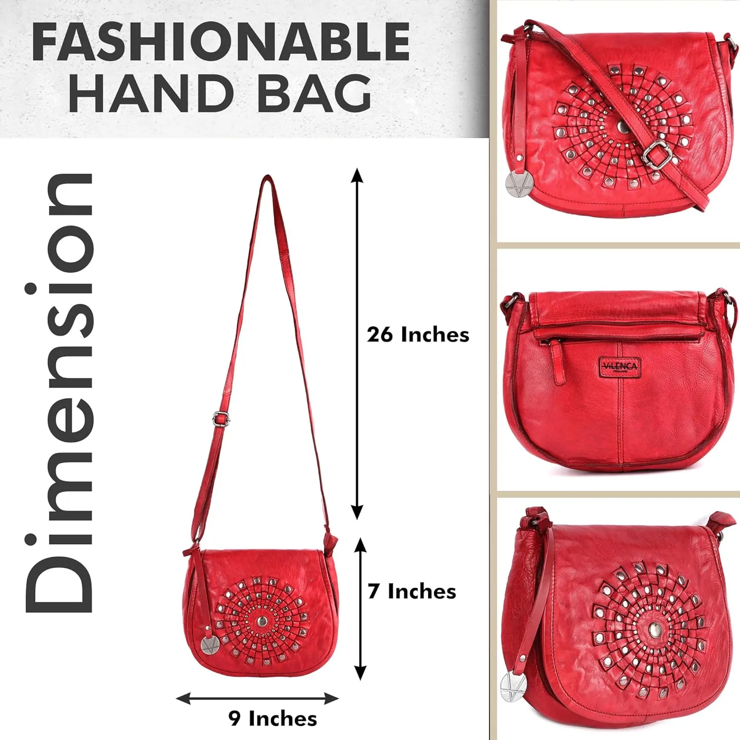 Genuine Leather Crossbody Sling Bag for Women, Purse for Women Trendy Casual Office Bag with Adjustable Strap