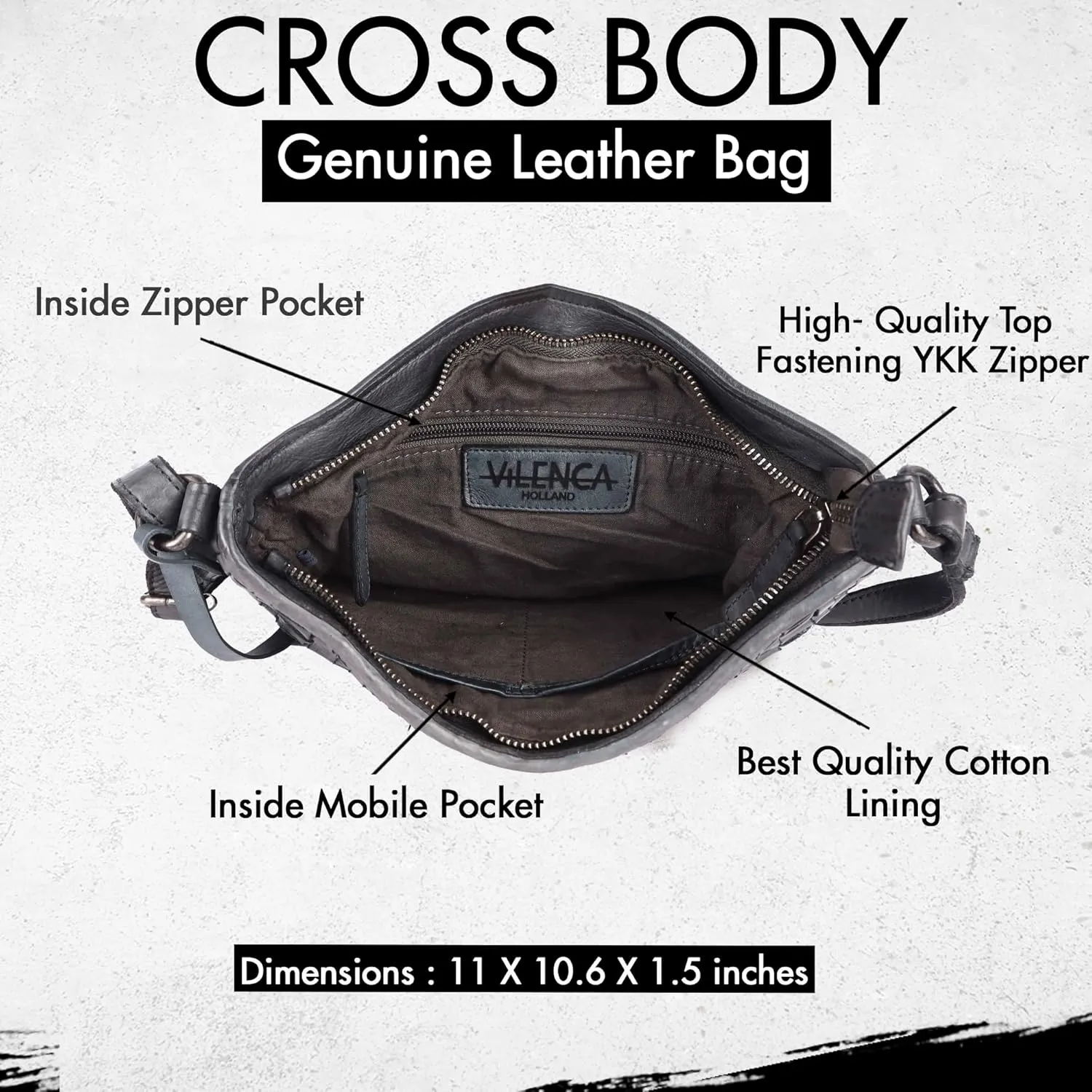 Genuine Leather Crossbody Sling Bag for Women, Purse for Women Trendy Casual Office Bag with Adjustable Strap