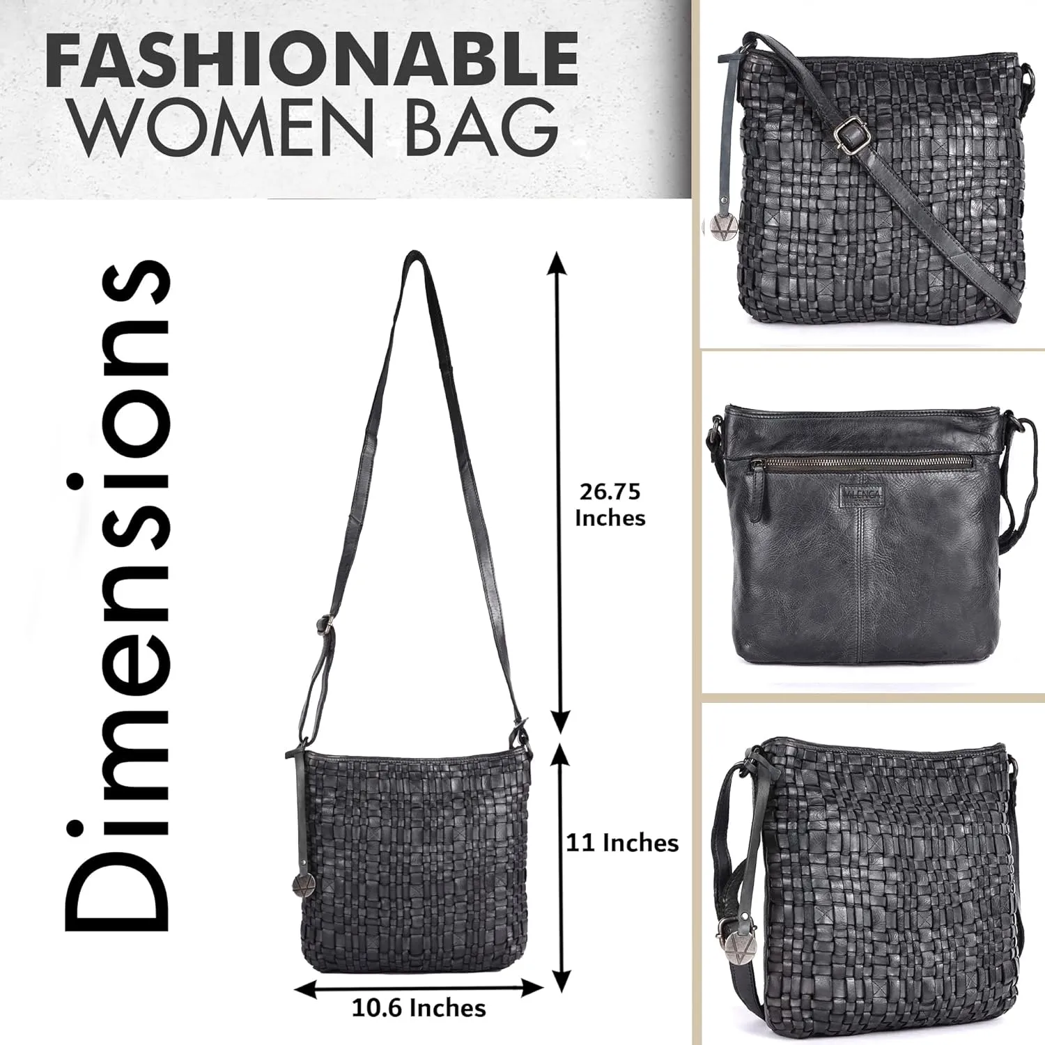Genuine Leather Crossbody Sling Bag for Women, Purse for Women Trendy Casual Office Bag with Adjustable Strap