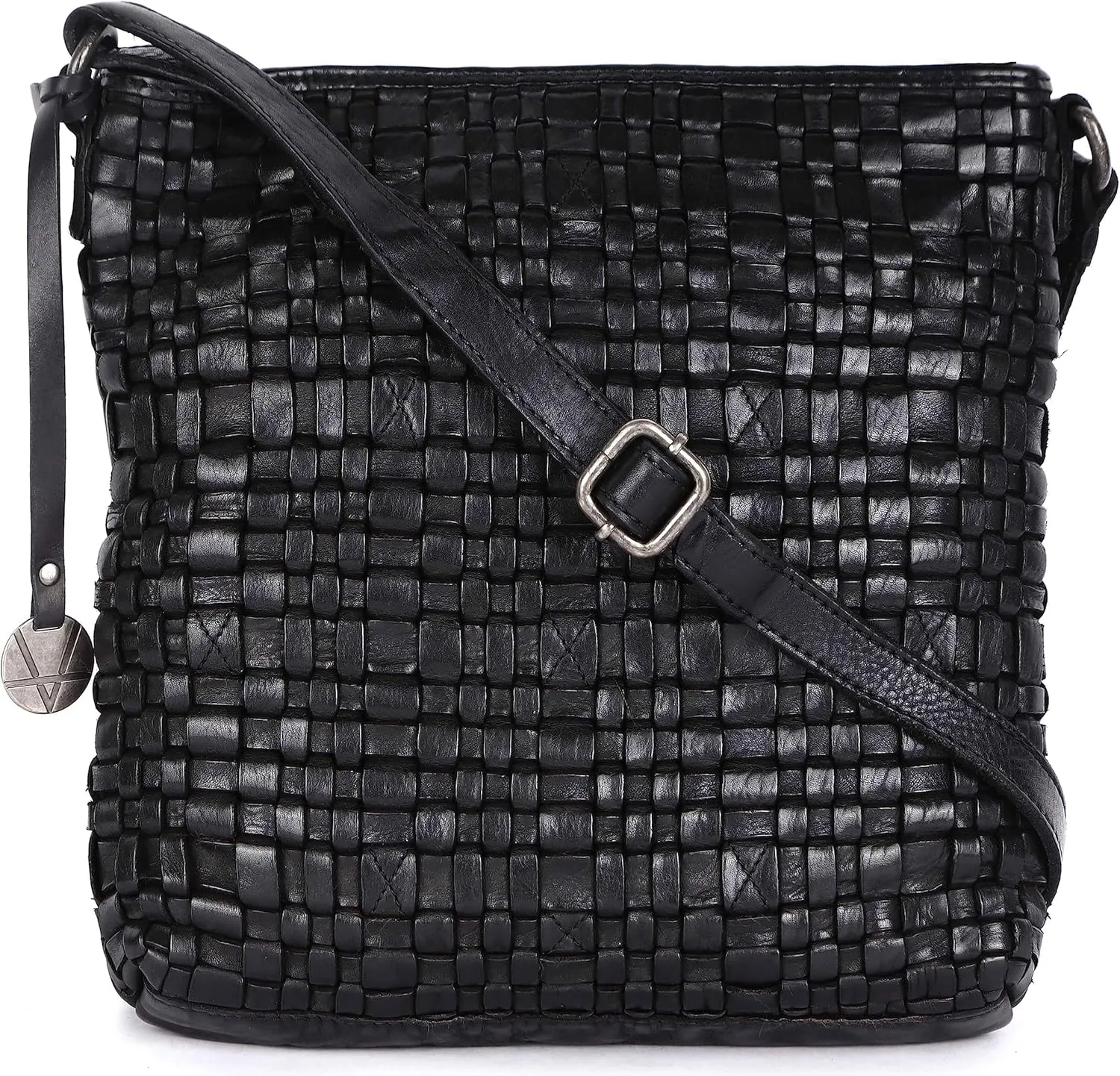 Genuine Leather Crossbody Sling Bag for Women, Purse for Women Trendy Casual Office Bag with Adjustable Strap