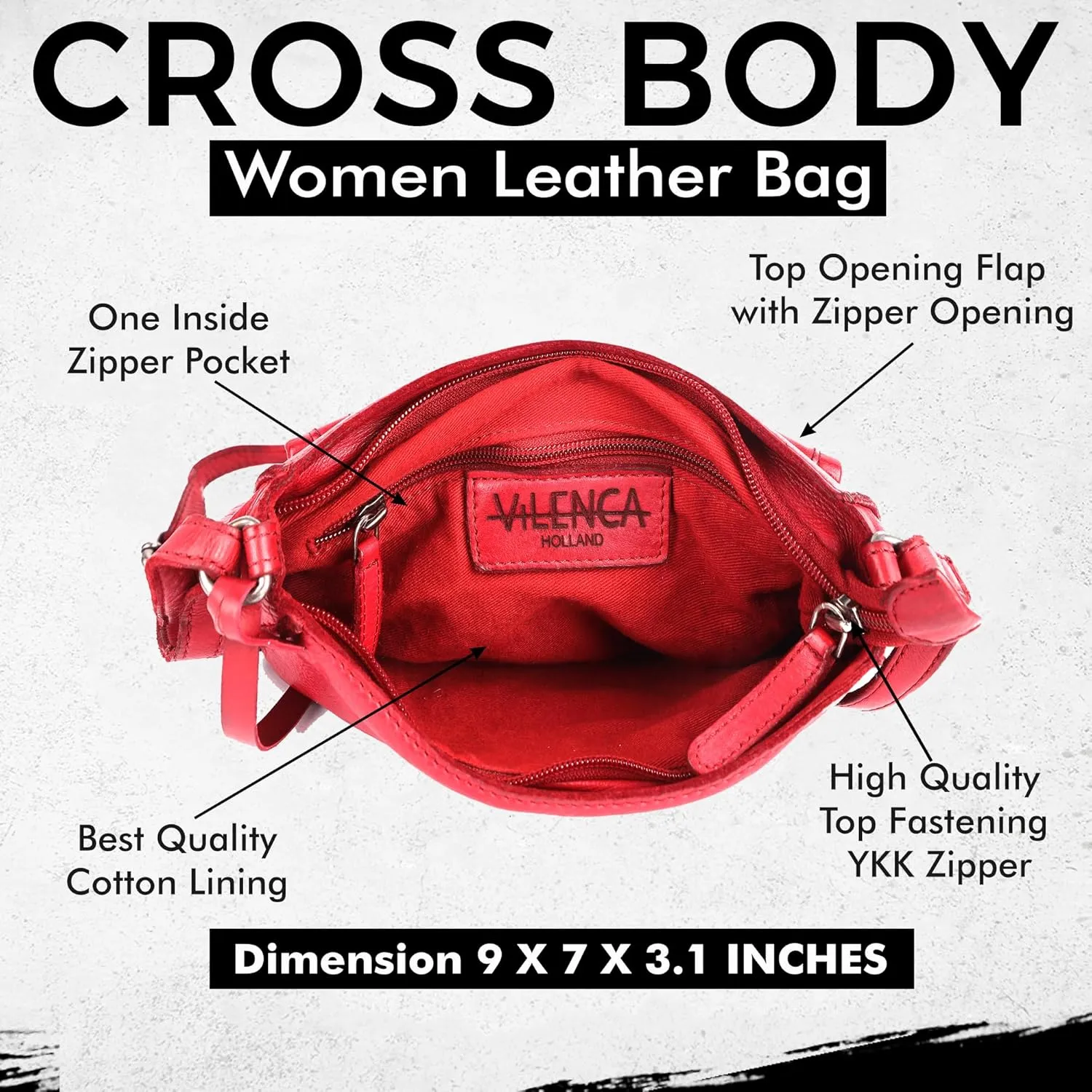 Genuine Leather Crossbody Sling Bag for Women, Purse for Women Trendy Casual Office Bag with Adjustable Strap