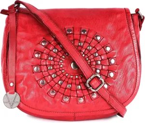 Genuine Leather Crossbody Sling Bag for Women, Purse for Women Trendy Casual Office Bag with Adjustable Strap
