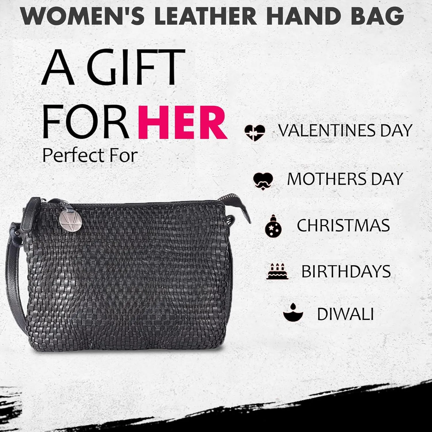 Genuine Leather Crossbody Sling Bag for Women - Trendy Casual Office Bag with Adjustable Strap
