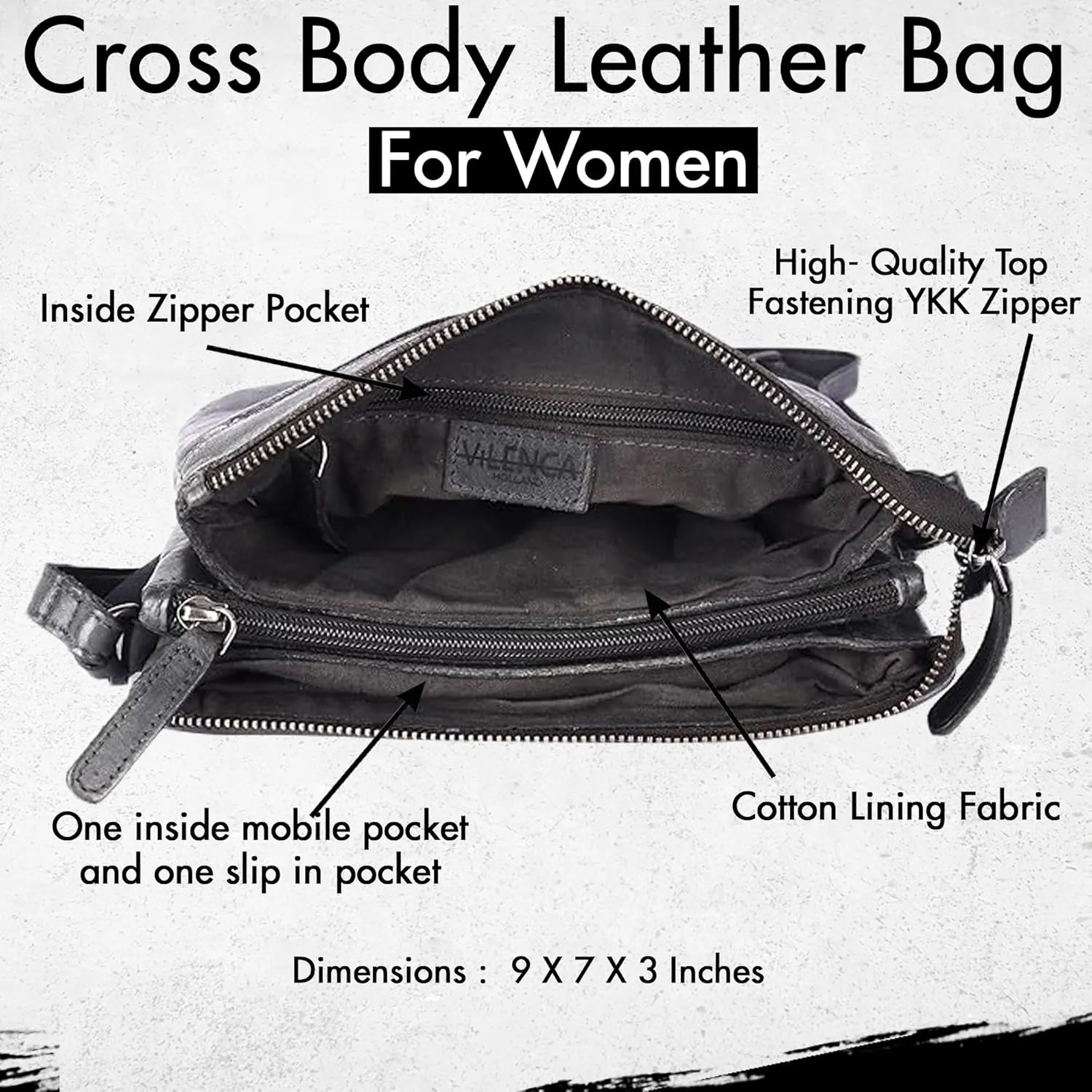 Genuine Leather Crossbody Sling Bag for Women - Trendy Casual Office Bag with Adjustable Strap
