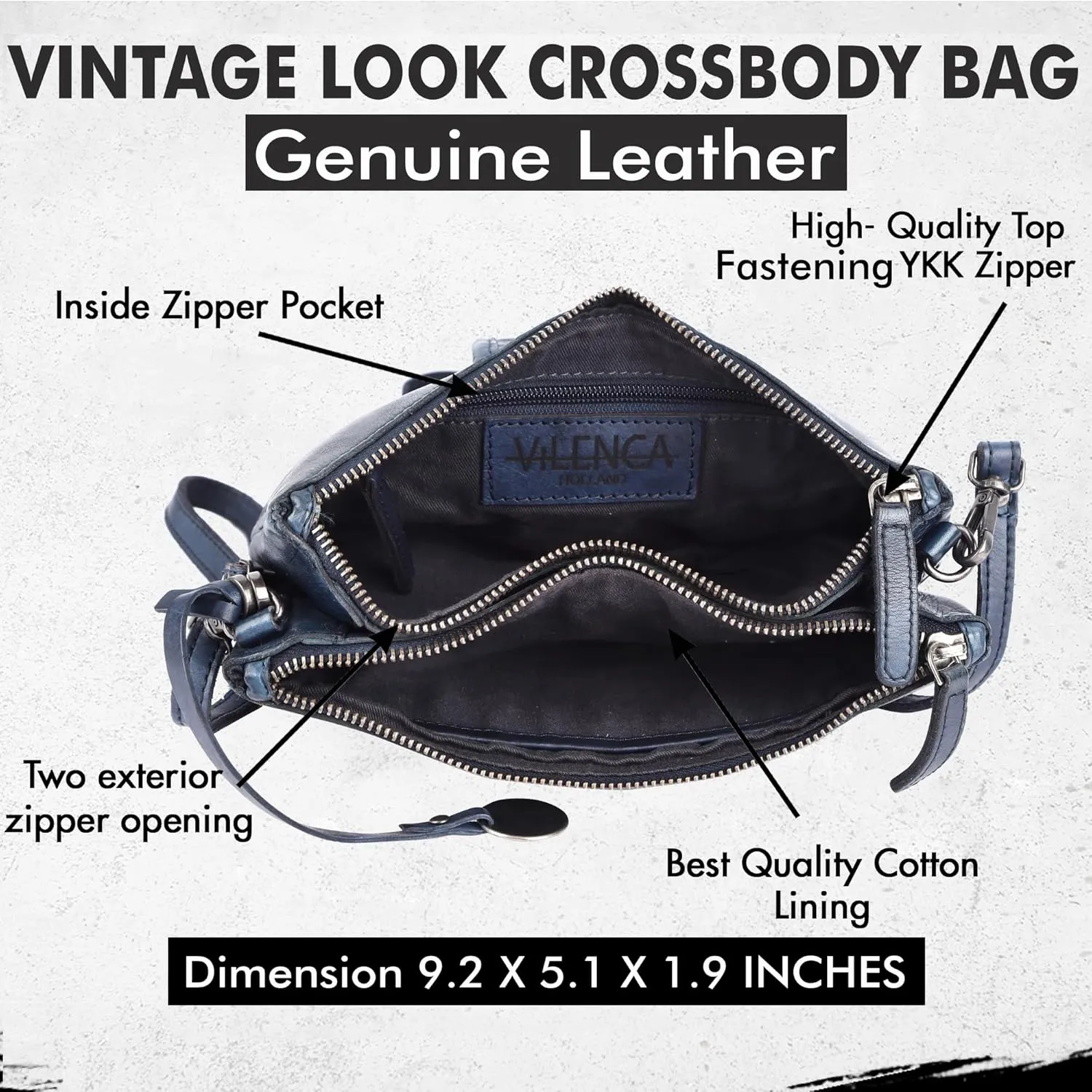 Genuine Leather Crossbody Sling Bag for Women - Trendy Casual Office Bag with Adjustable Strap