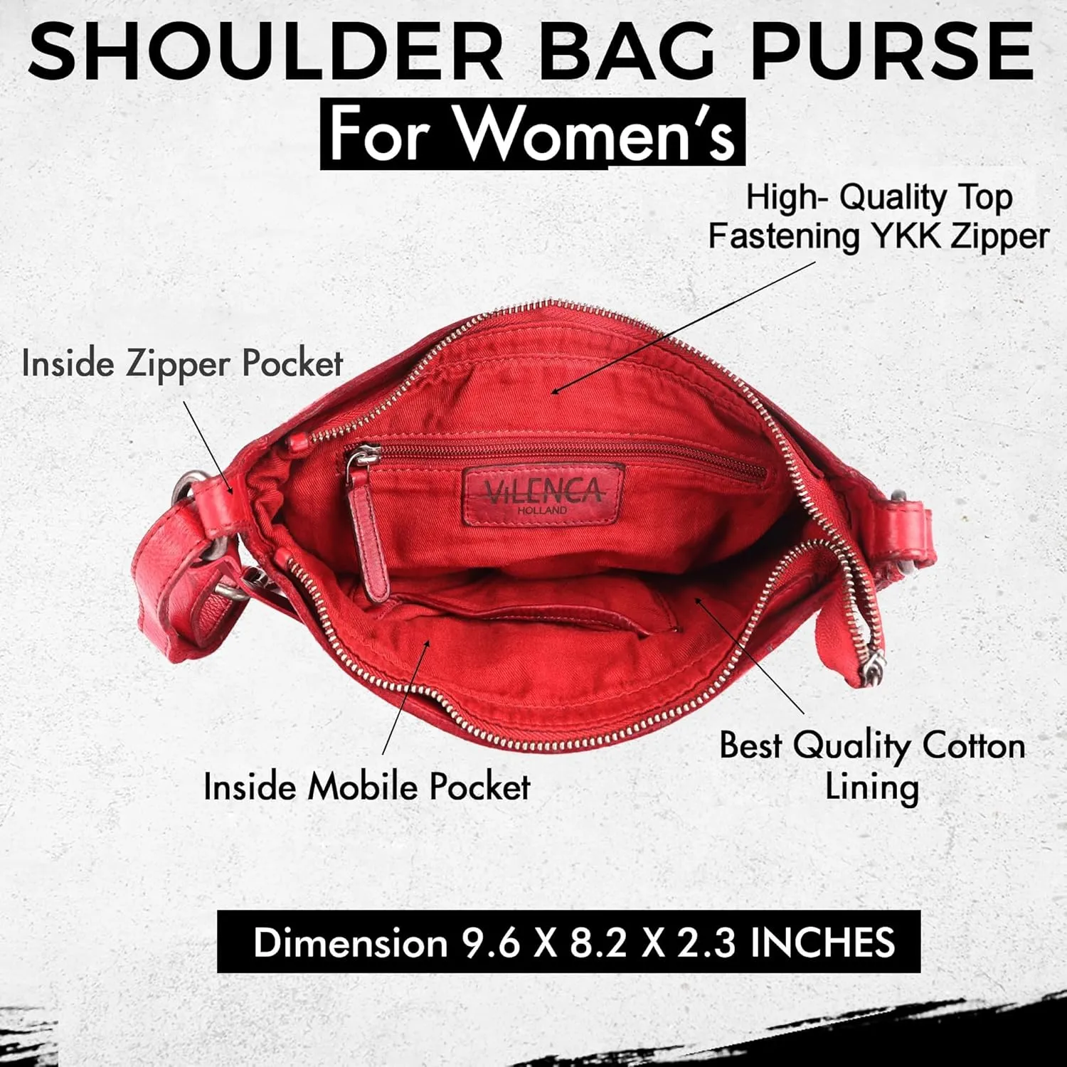 Genuine Leather Crossbody Sling Bag for Women - Trendy Casual Office Bag with Adjustable Strap