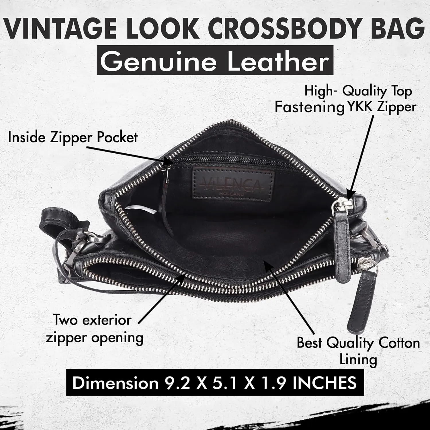 Genuine Leather Crossbody Sling Bag for Women - Trendy Casual Office Bag with Adjustable Strap