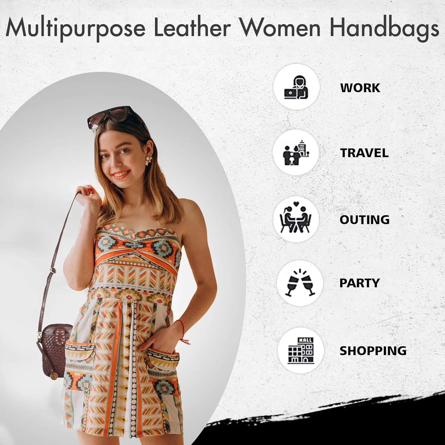 Genuine Leather Small Leather Crossbody Bags For Women Cell Phone Purse With Adjustable & Detachable Strap