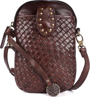 Genuine Leather Small Leather Crossbody Bags For Women Cell Phone Purse With Adjustable & Detachable Strap