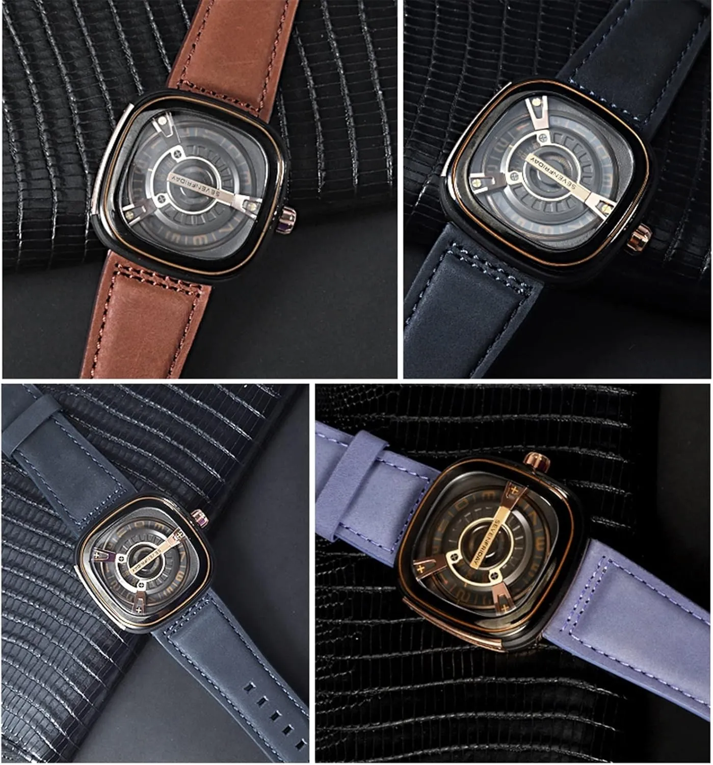 Genuine Leather strap for sevenfriday Watch Band Q203 M203 P1 P2 S2 M2 Q2 03 01 02 Brown blue 28mm cowhide watch strap
