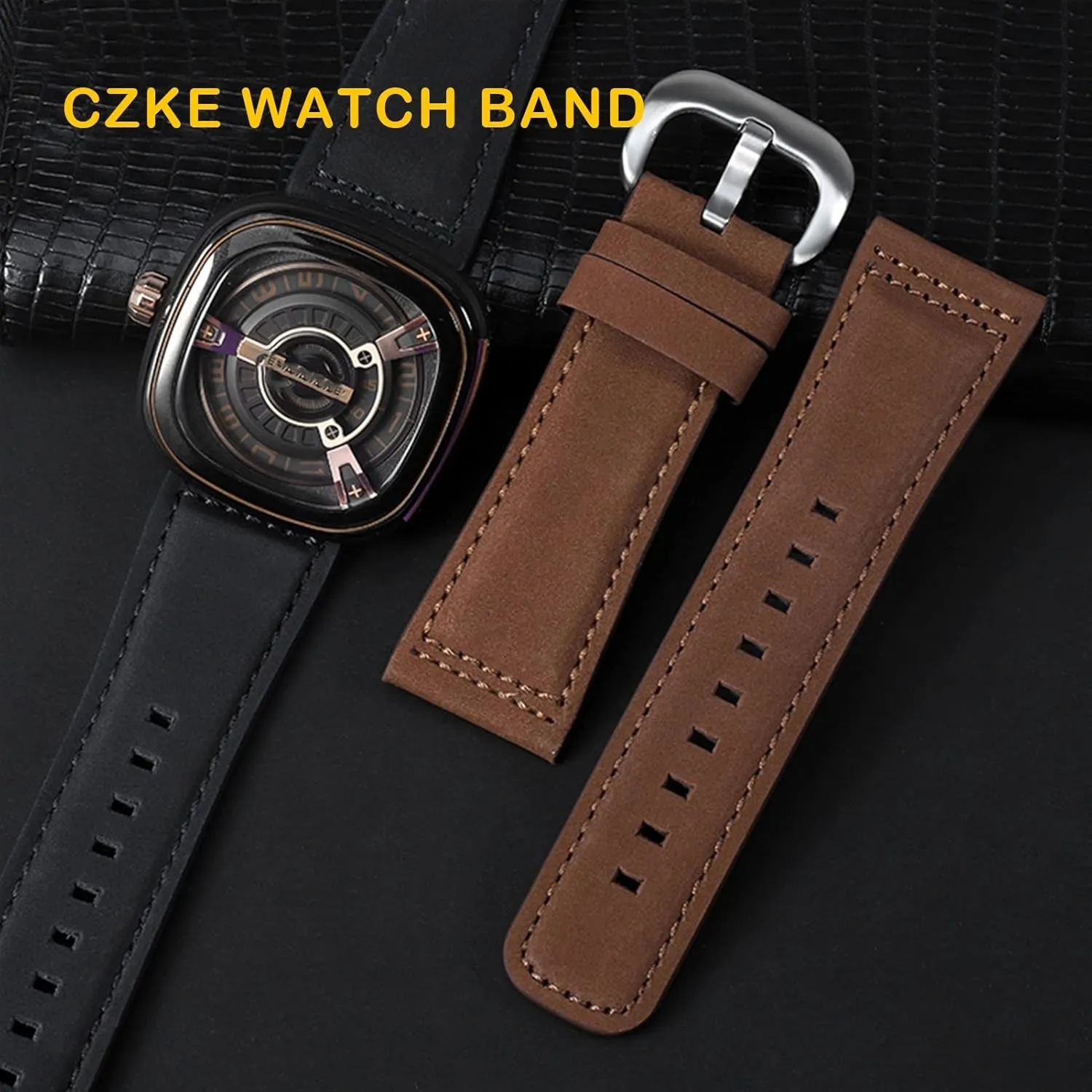 Genuine Leather strap for sevenfriday Watch Band Q203 M203 P1 P2 S2 M2 Q2 03 01 02 Brown blue 28mm cowhide watch strap