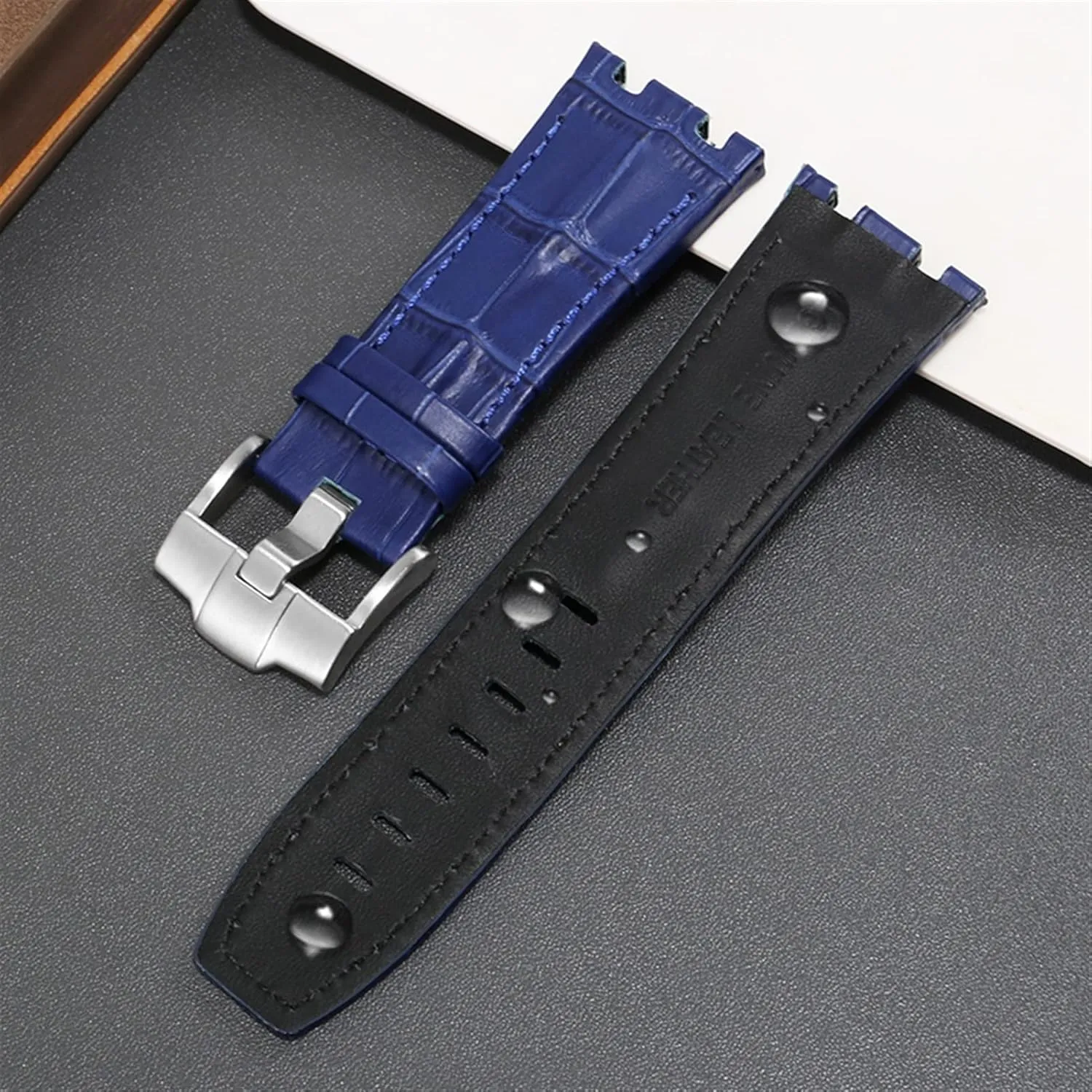 Genuine Leather Watch Strap for AP 15703 Royal Oak Offshore Series 28mm Crocodile Watchbands
