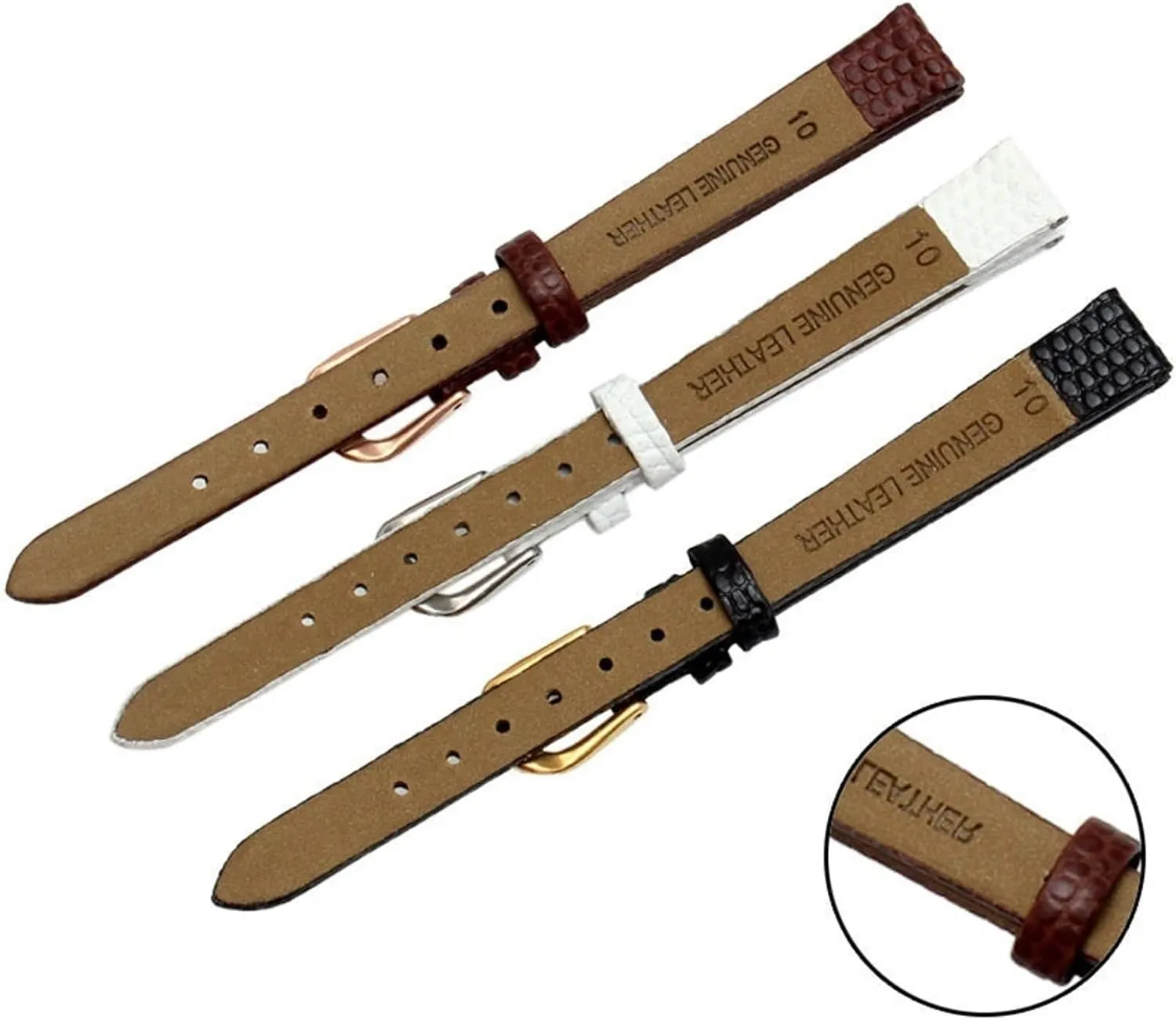 Genuine Leather Watchband womens bracelet 6mm 8mm 10mm 12mm lizards leather watch strap small wristwatches belt Pin buckle