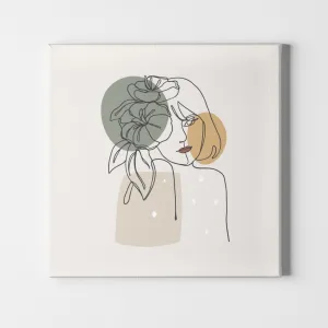 girl line art Aesthetic canvas print