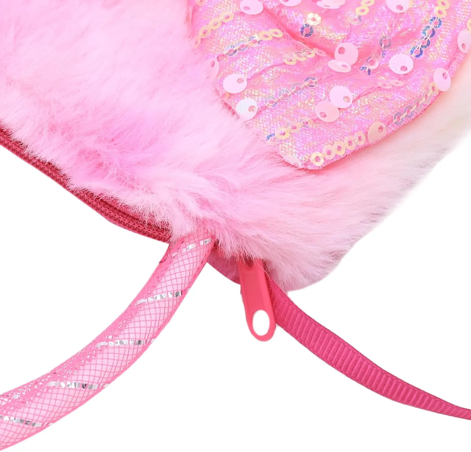 Girls Kids Fluffy Fuzzy Bowknot Crossbody Purse Cute Animal Rainbow Tie Dye Plush Shoulder Bag Coin Purse