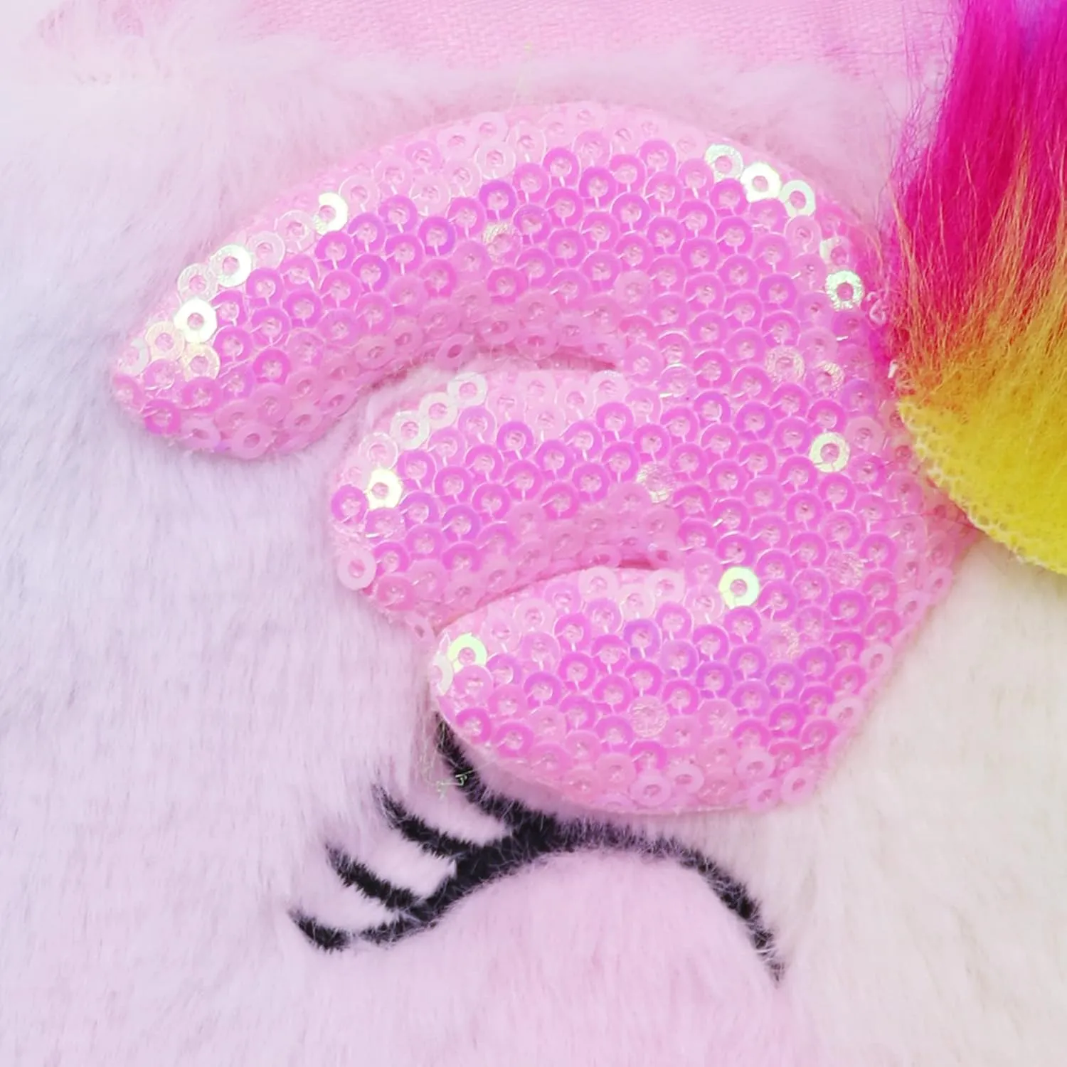 Girls Kids Fluffy Fuzzy Unicorn Crossbody Purse Cute Animal Rainbow Tie Dye Plush Shoulder Bag Coin Purse