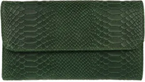 Girly HandBags Womens Italian Leather Snake Print Suede Clutch Bag