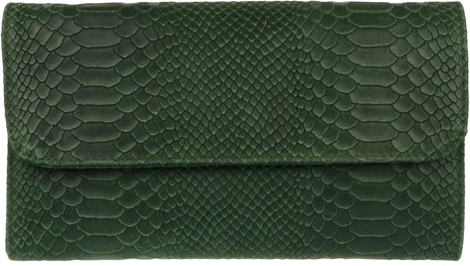 Girly HandBags Womens Italian Leather Snake Print Suede Clutch Bag