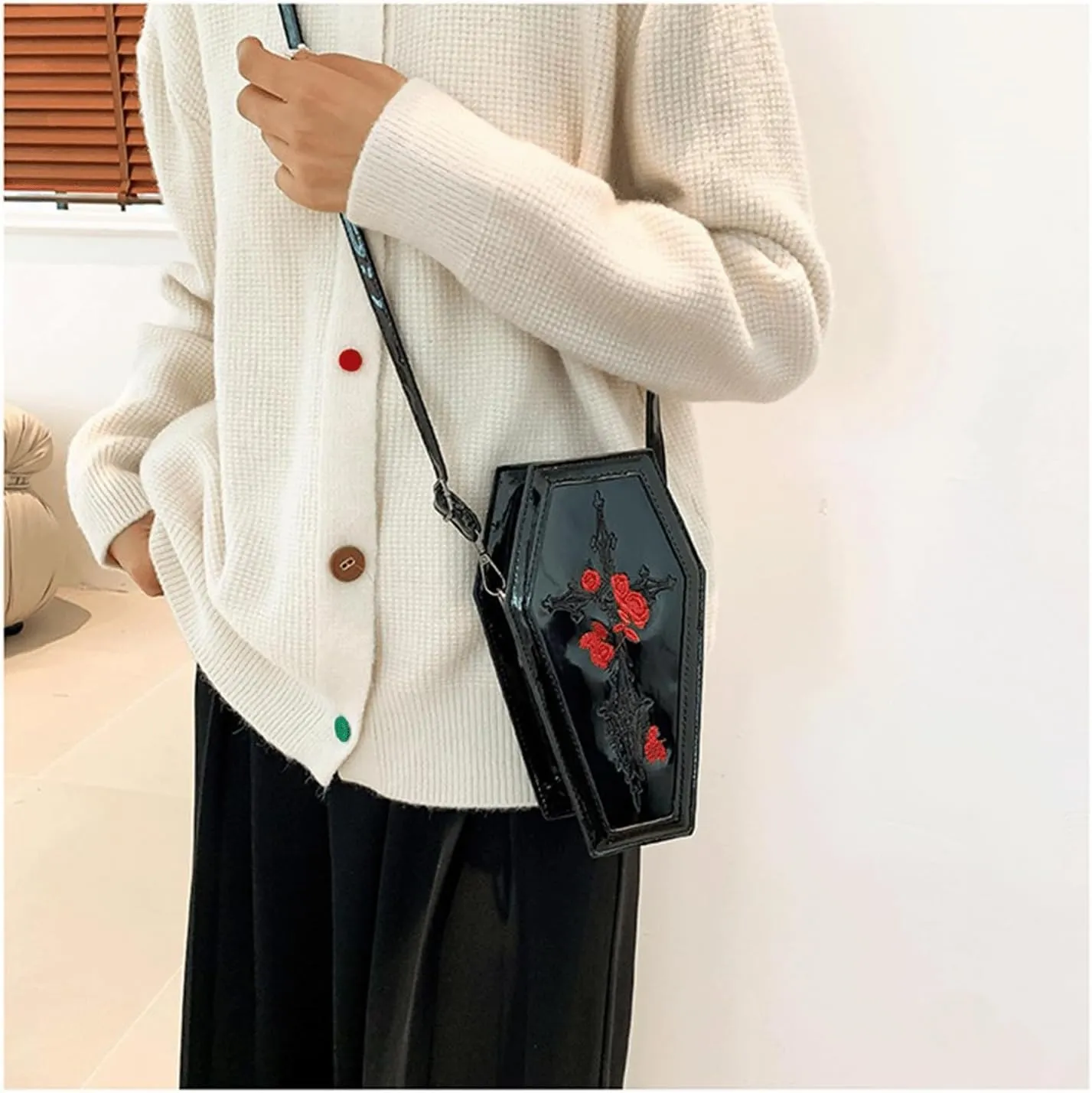 Goth Purse Coffin Halloween Purses Clutch Shoulder Bag Small Crossbody Bag Spooky Horror Cute Wallet