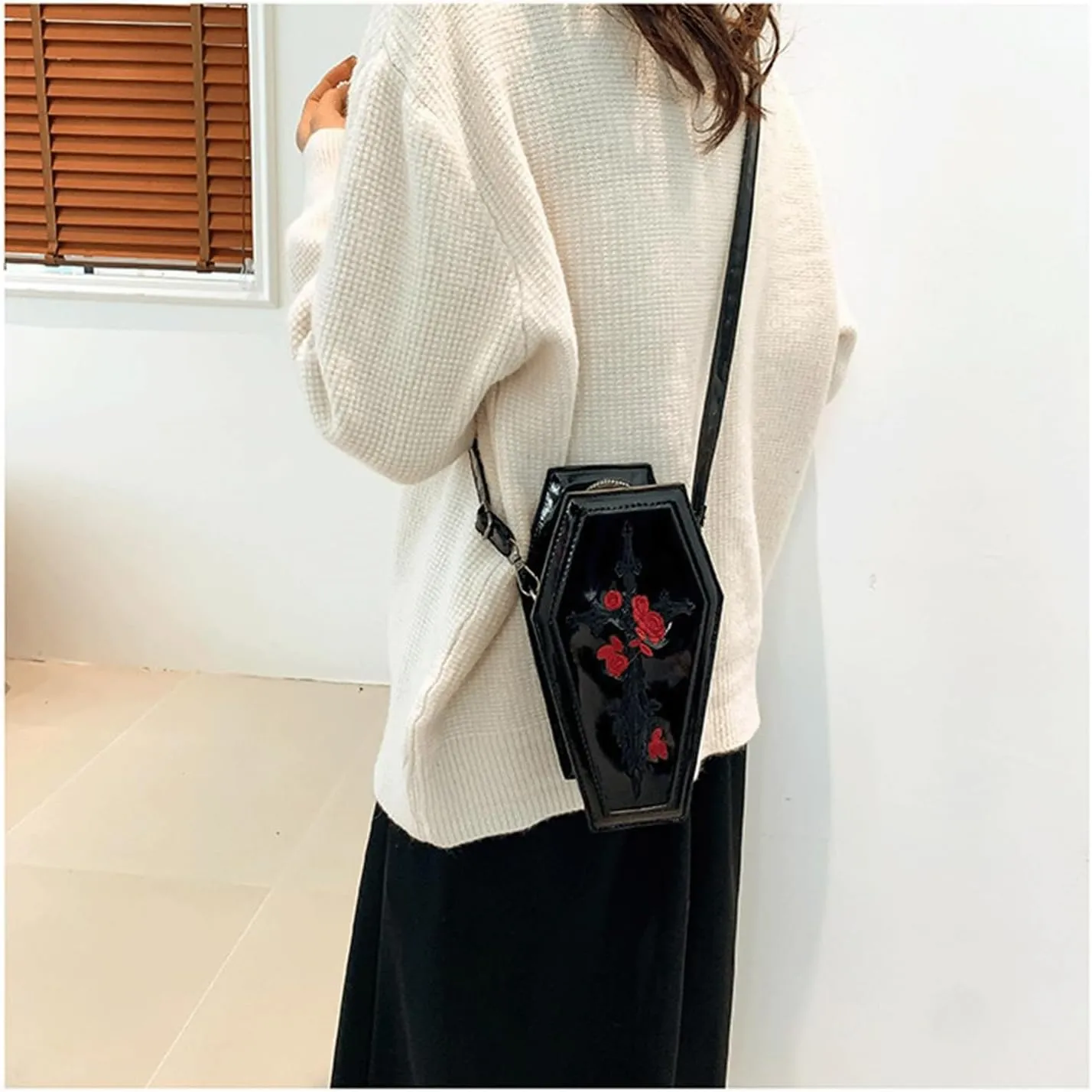 Goth Purse Coffin Halloween Purses Clutch Shoulder Bag Small Crossbody Bag Spooky Horror Cute Wallet