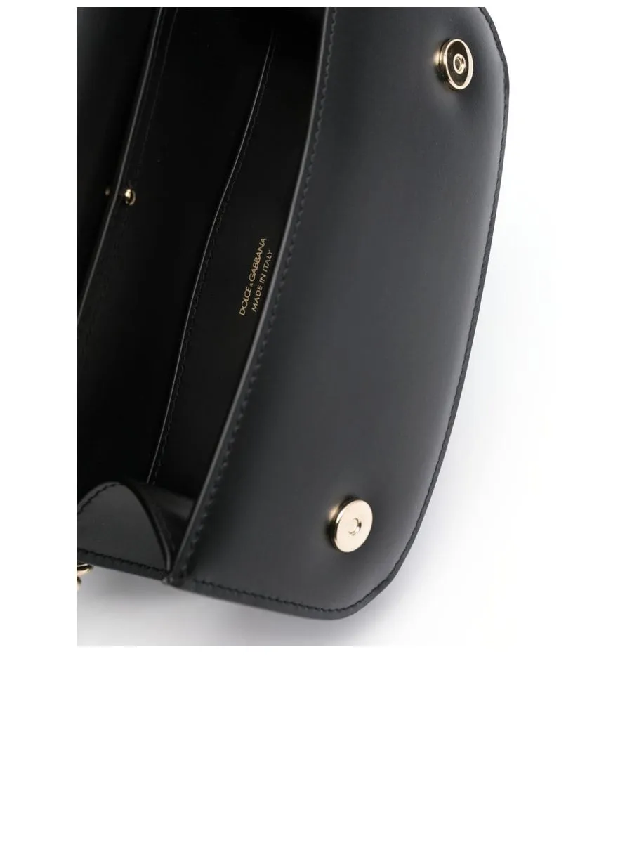 Grained Texture Leather Shoulder Bag